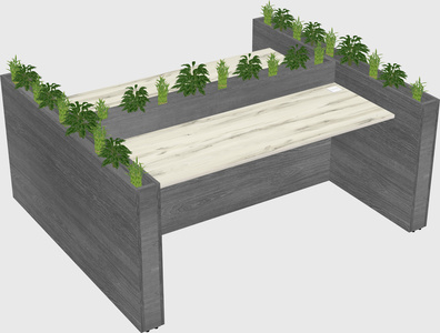 Rectangular shared desk