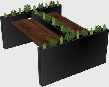 Rectangular shared desk