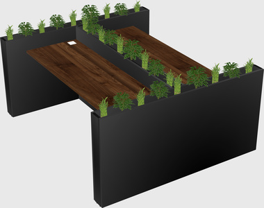Rectangular shared desk