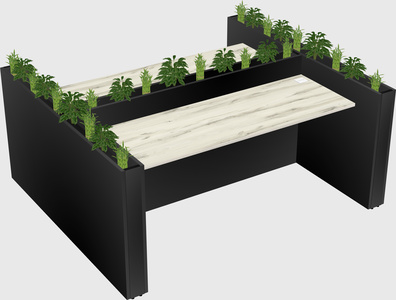 Rectangular shared desk