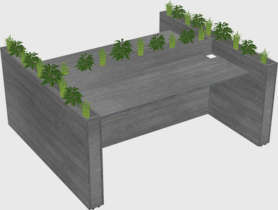 Rectangular shared desk