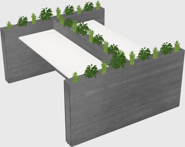Rectangular shared desk