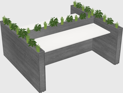 Rectangular shared desk