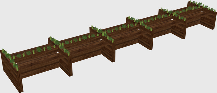 Rectangular shared desk