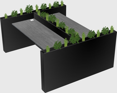 Rectangular shared desk
