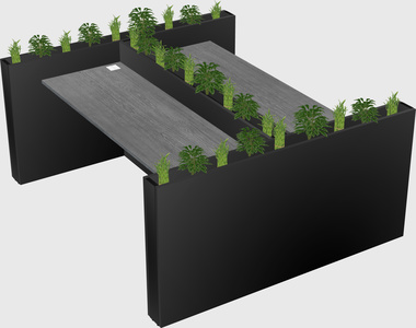 Rectangular shared desk