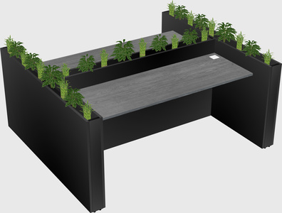 Rectangular shared desk
