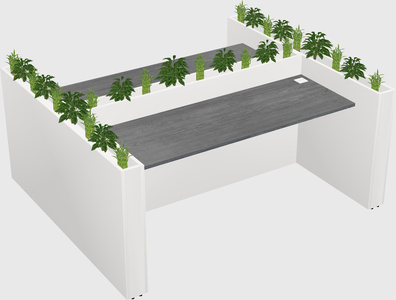 Rectangular shared desk