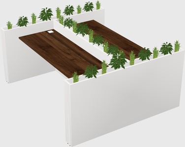 Rectangular shared desk