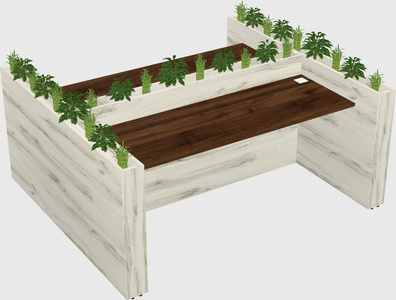 Rectangular shared desk