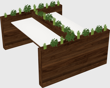 Rectangular shared desk