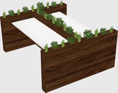 Rectangular shared desk