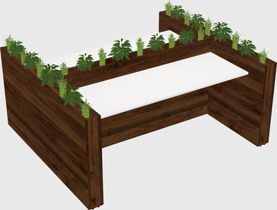 Rectangular shared desk