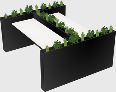 Rectangular shared desk