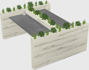 Rectangular shared desk