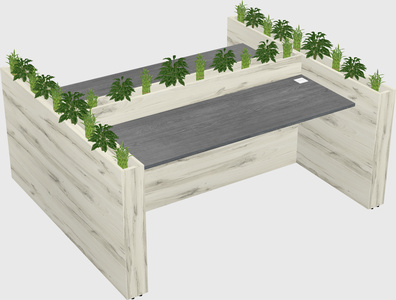 Rectangular shared desk