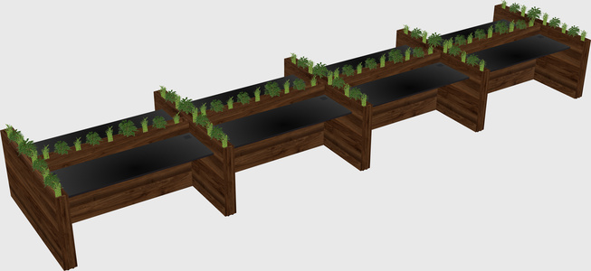 Rectangular shared desk