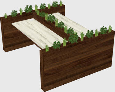 Rectangular shared desk
