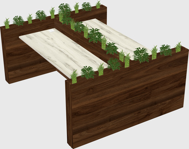 Rectangular shared desk