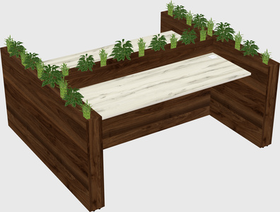 Rectangular shared desk