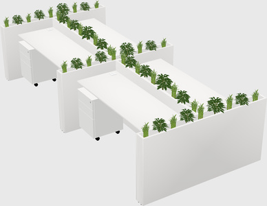 Rectangular shared desk