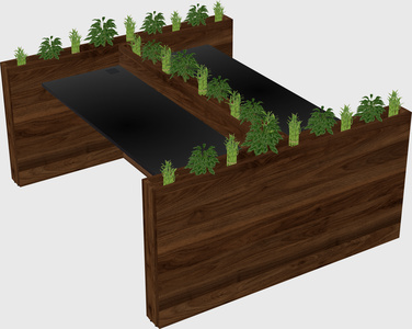Rectangular shared desk