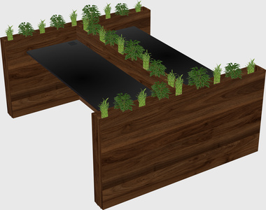 Rectangular shared desk