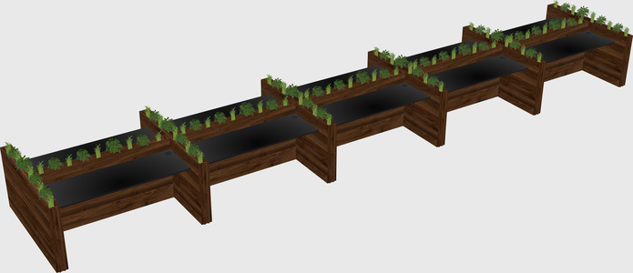 Rectangular shared desk