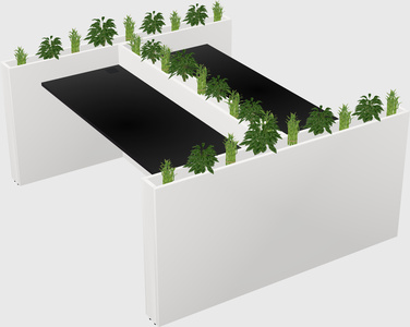 Rectangular shared desk