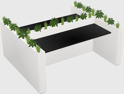 Rectangular shared desk