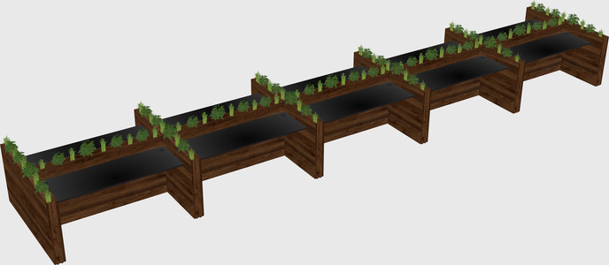Rectangular shared desk