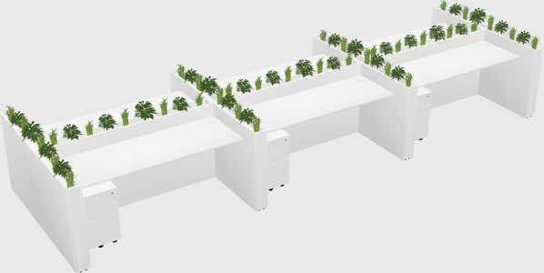 Rectangular shared desk