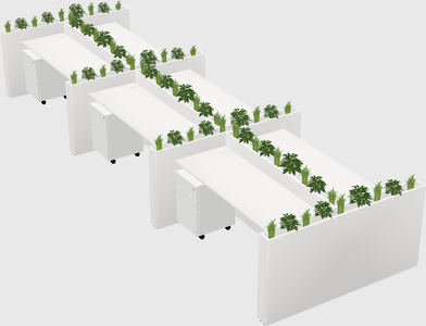Rectangular shared desk