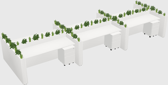 Rectangular shared desk