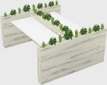 Rectangular shared desk