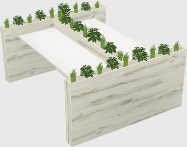 Rectangular shared desk