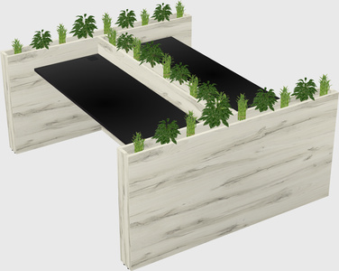 Rectangular shared desk