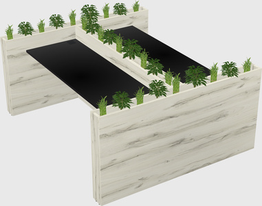 Rectangular shared desk
