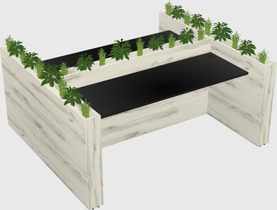Rectangular shared desk