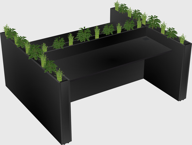 Rectangular shared desk