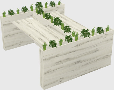 Rectangular shared desk