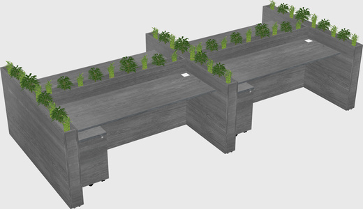 Rectangular shared desk