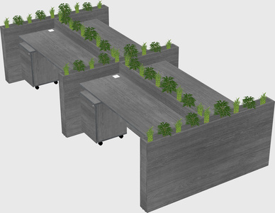 Rectangular shared desk