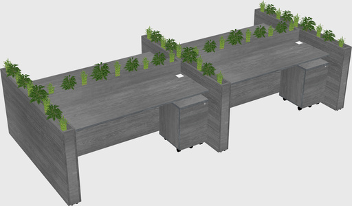 Rectangular shared desk