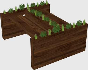 Rectangular shared desk
