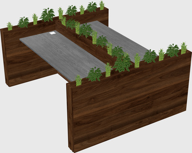 Rectangular shared desk