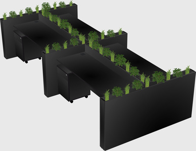 Rectangular shared desk