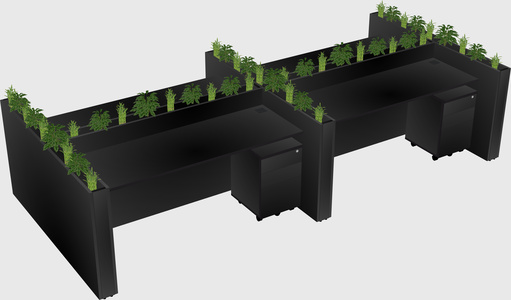 Rectangular shared desk