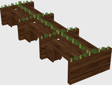 Rectangular shared desk