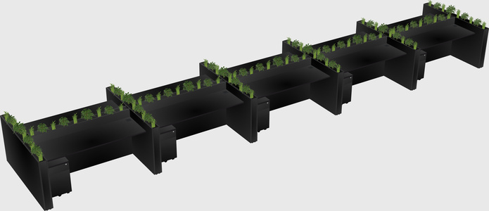Rectangular shared desk